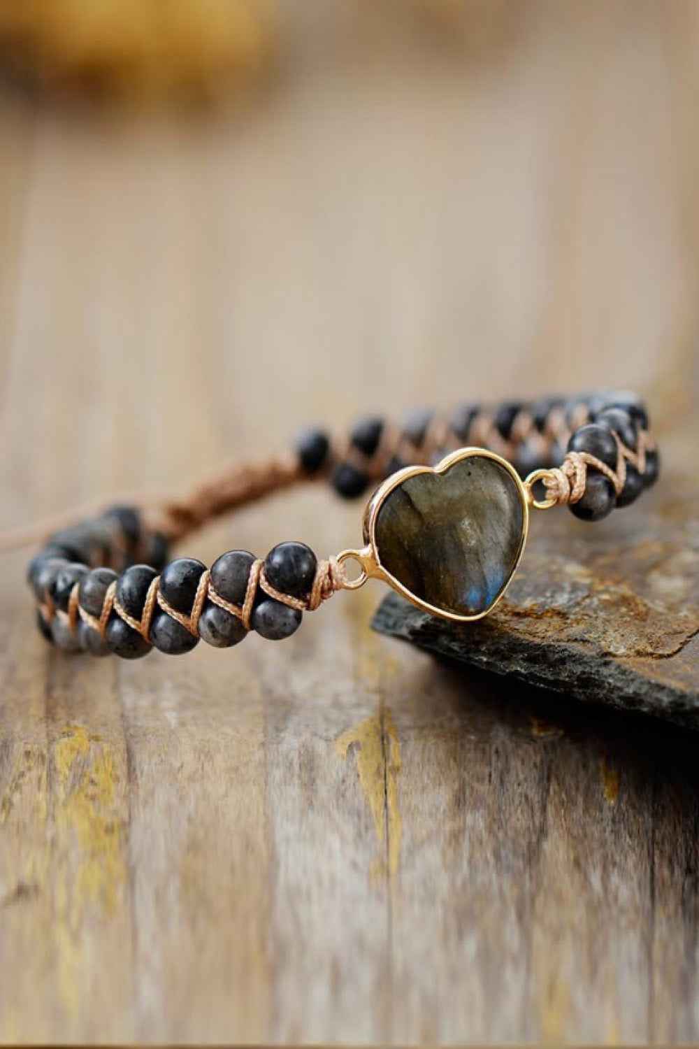 Elegant Natural Heart Stone Bracelet