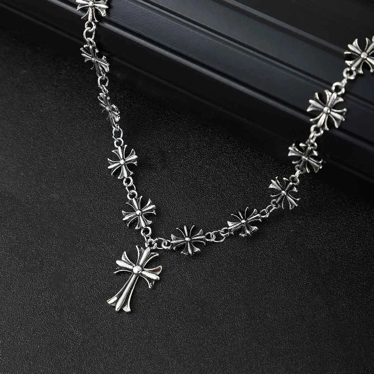 Elegant Alloy Cross Pendant Necklace