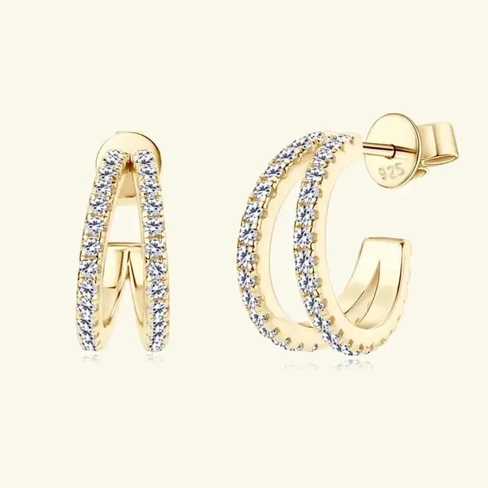 Diamond-Look Moissanite Hoop Earrings