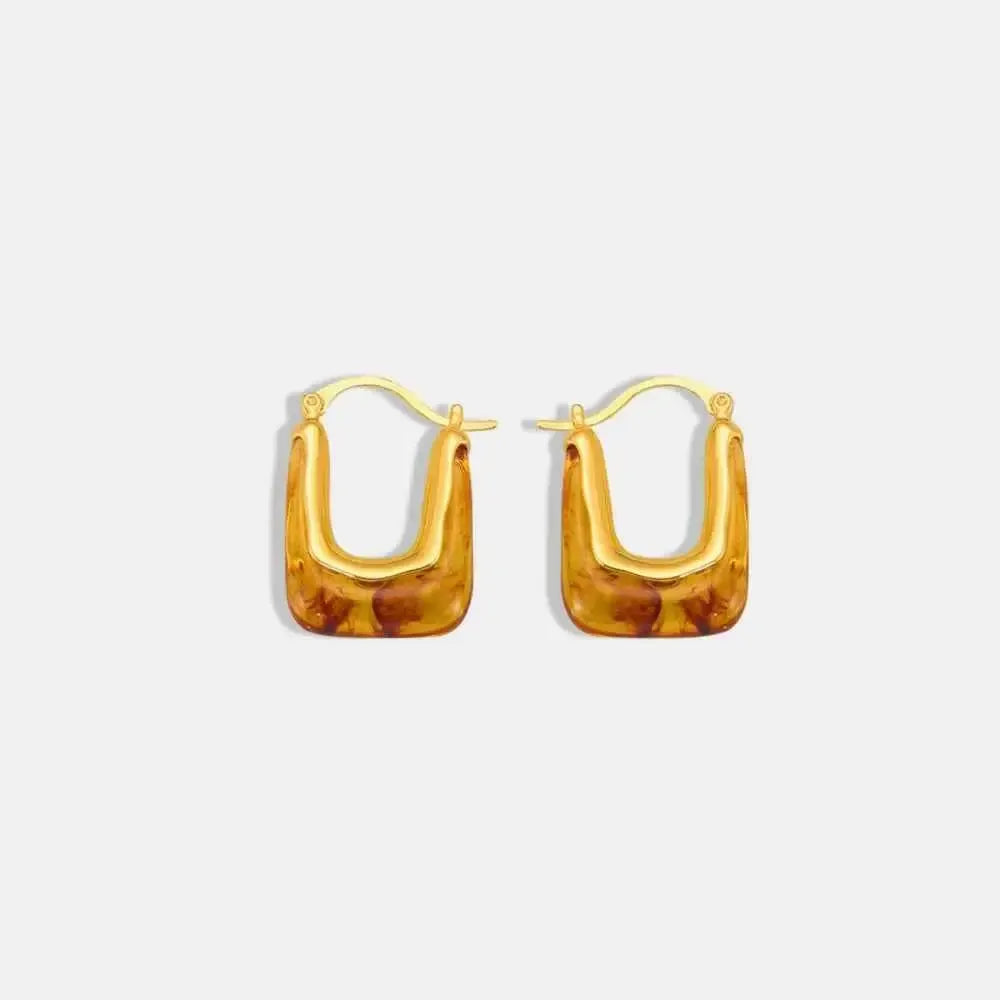 Modern U-Shaped Resin Earrings