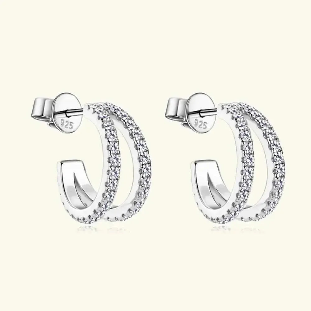Diamond-Look Moissanite Hoop Earrings