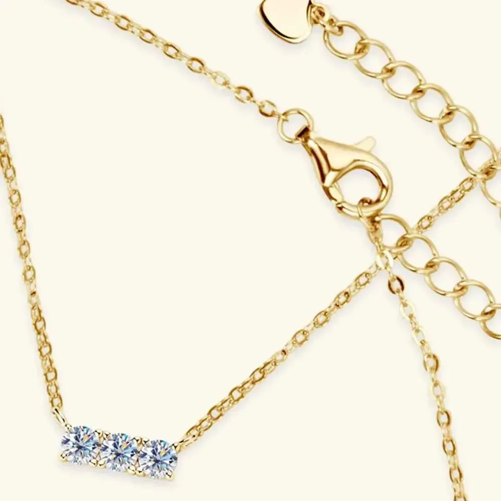 Moissanite Bar Pendant Necklace