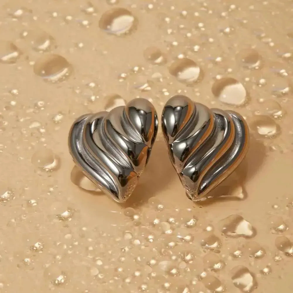 Cute & Sleek Heart Studs