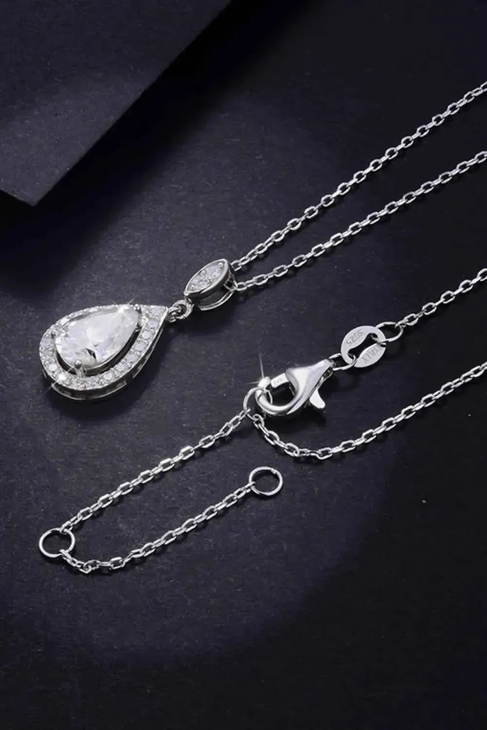 1.5 Ct Moissanite Teardrop Necklace