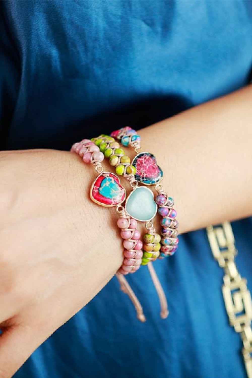 Elegant Natural Heart Stone Bracelet