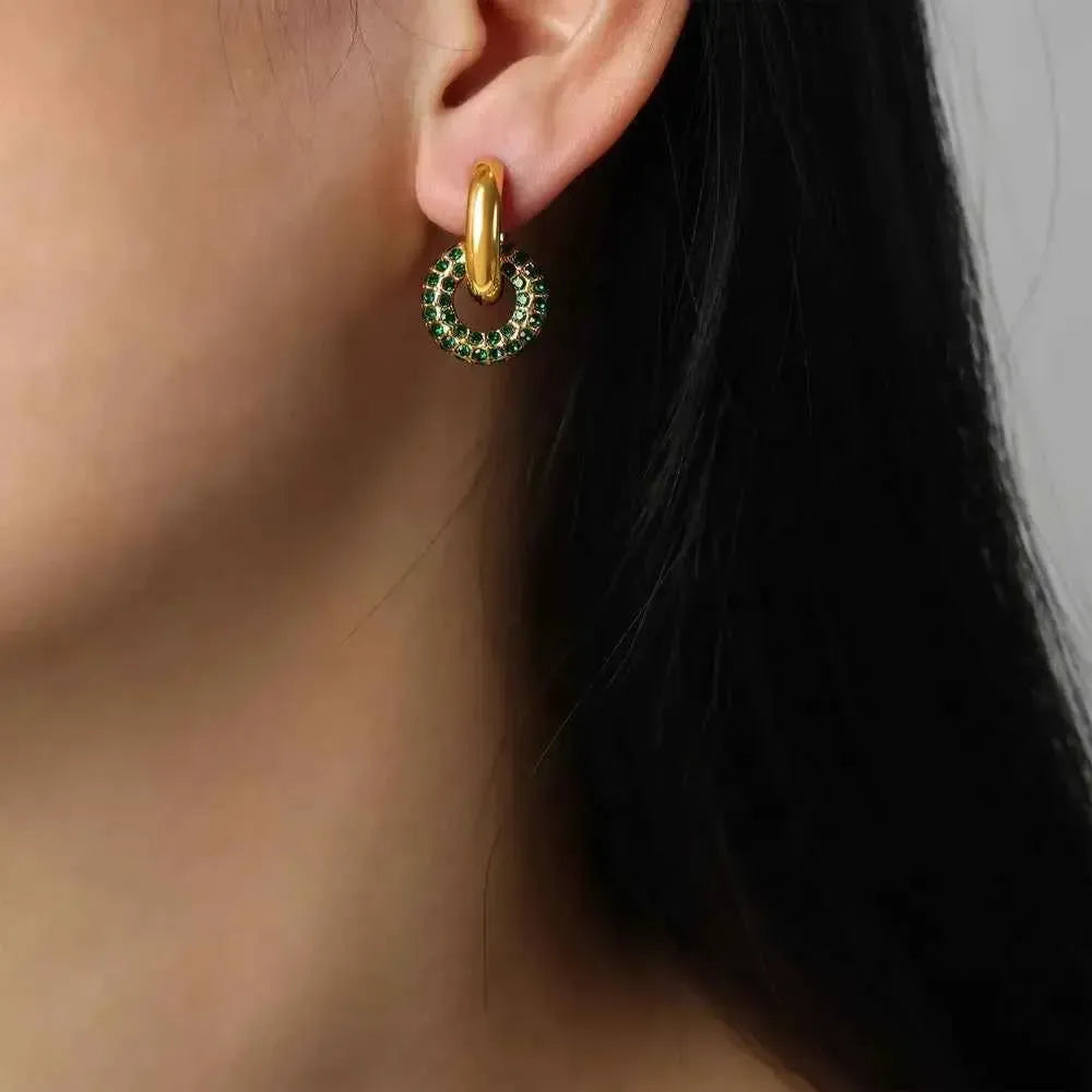 Double Hoop Glam with Zircon Sparkle