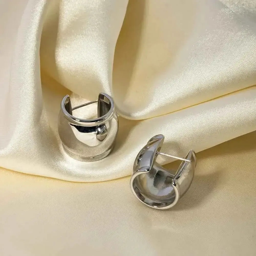 Bold Open Hoop Stainless Earrings