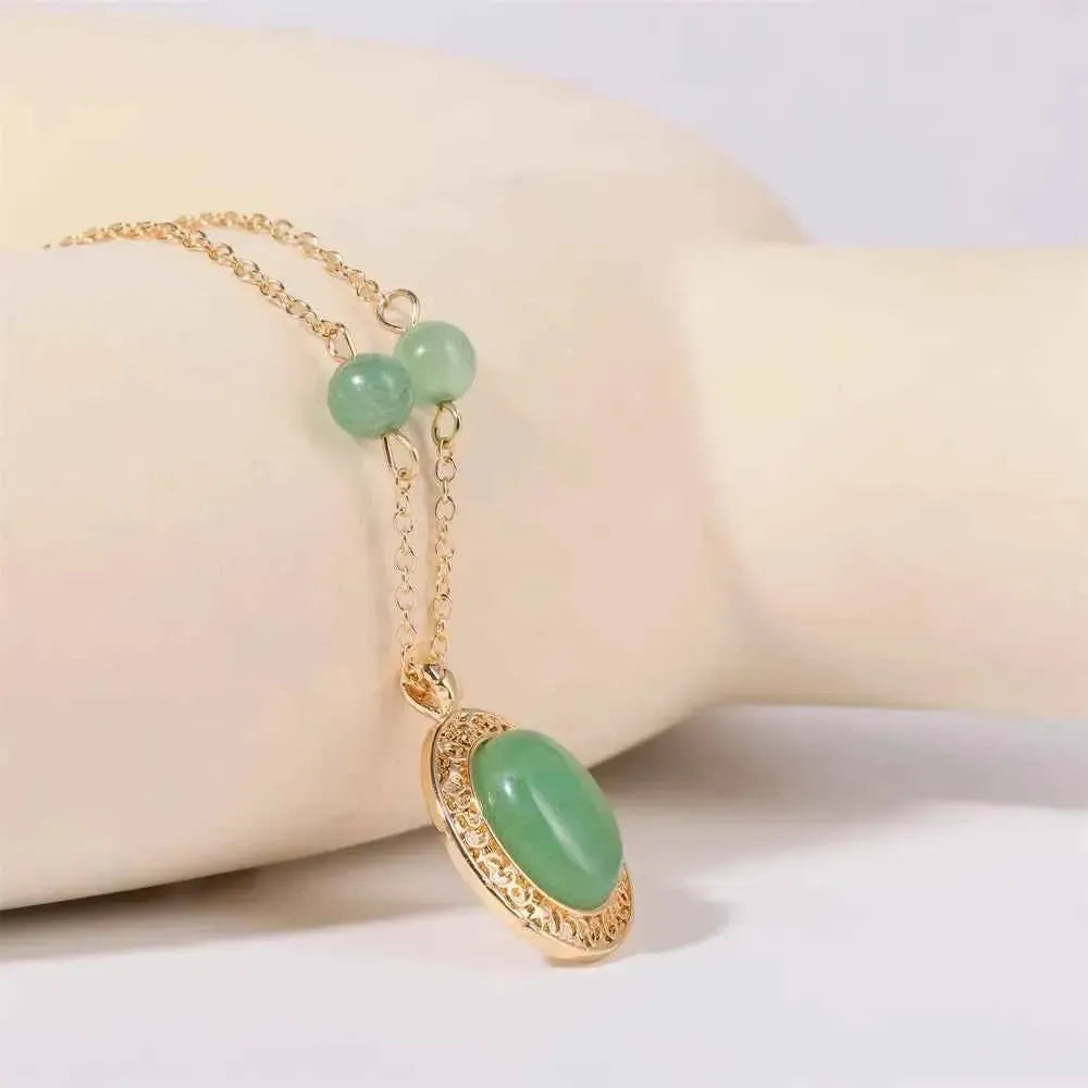 Copper Crystal Pendant Necklace