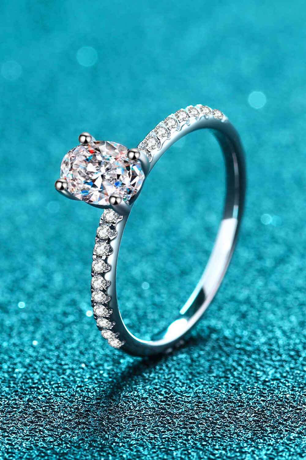1 Carat Moissanite Silver Ring