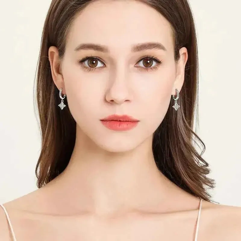 Elegant Moissanite Dangle Hoops