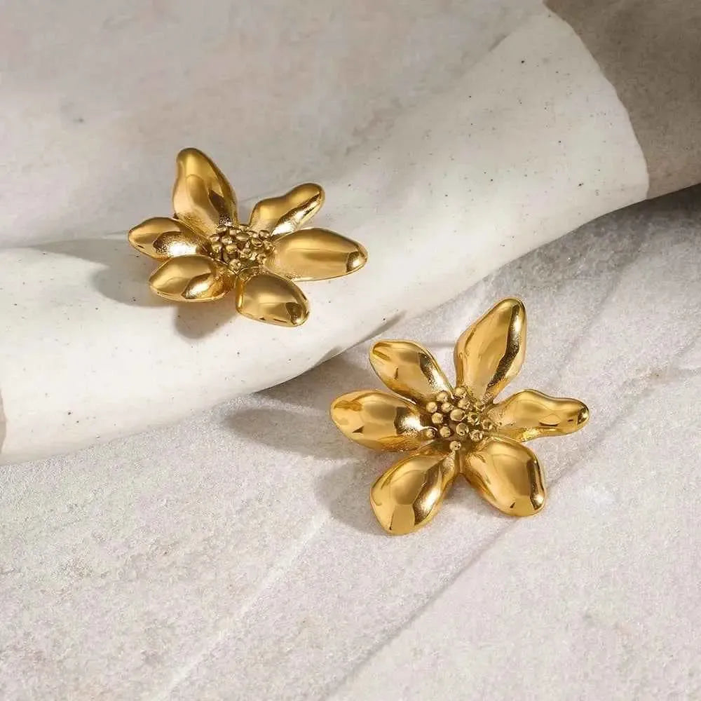 Dainty Stainless Steel Flower Earrings