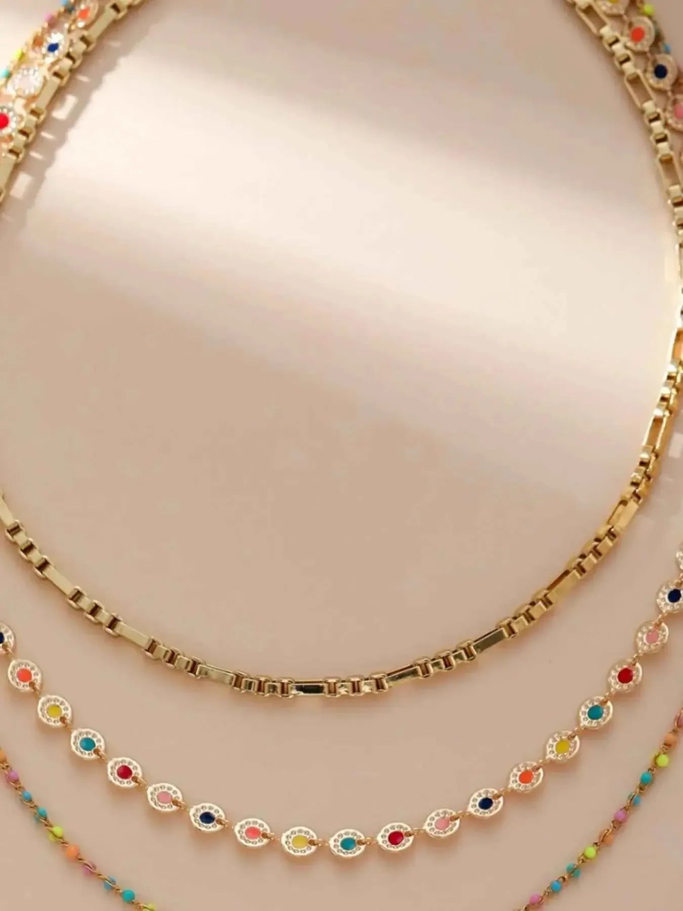 Playful Resin Bead Layered Necklace
