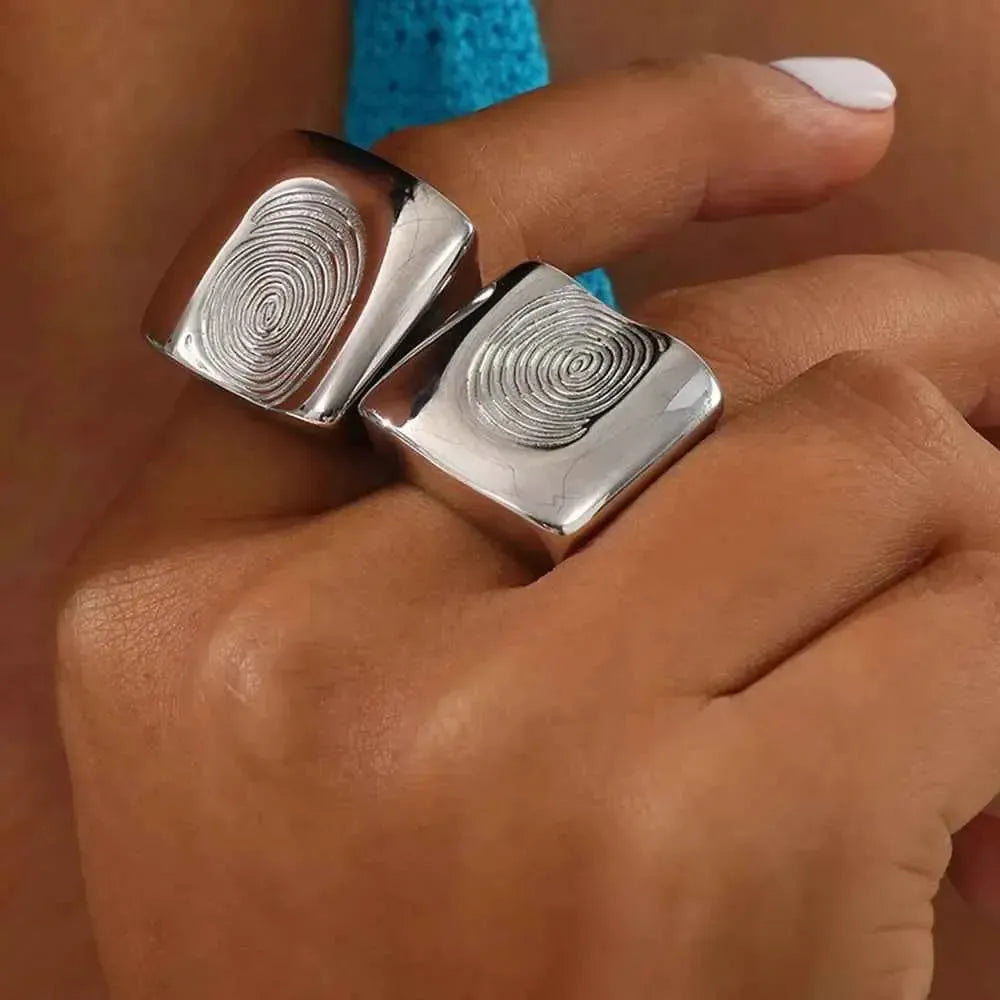 Fingerprint Signet Ring – Titanium Steel Style