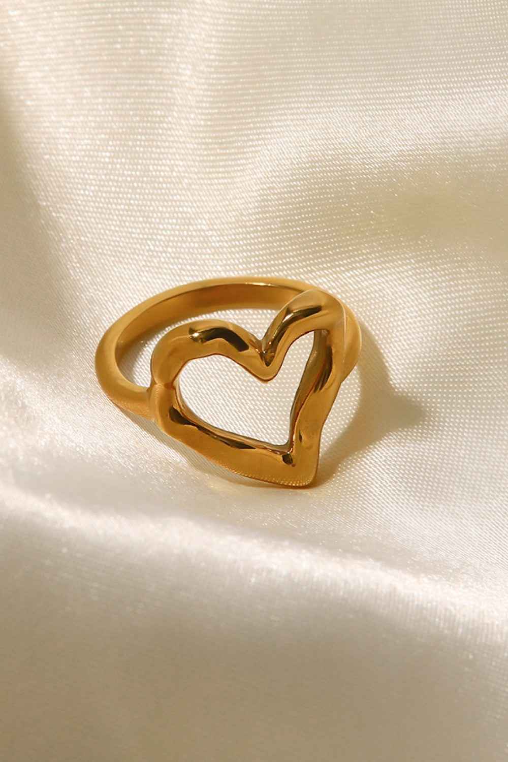 Gold Heart-Shaped Ring for Women