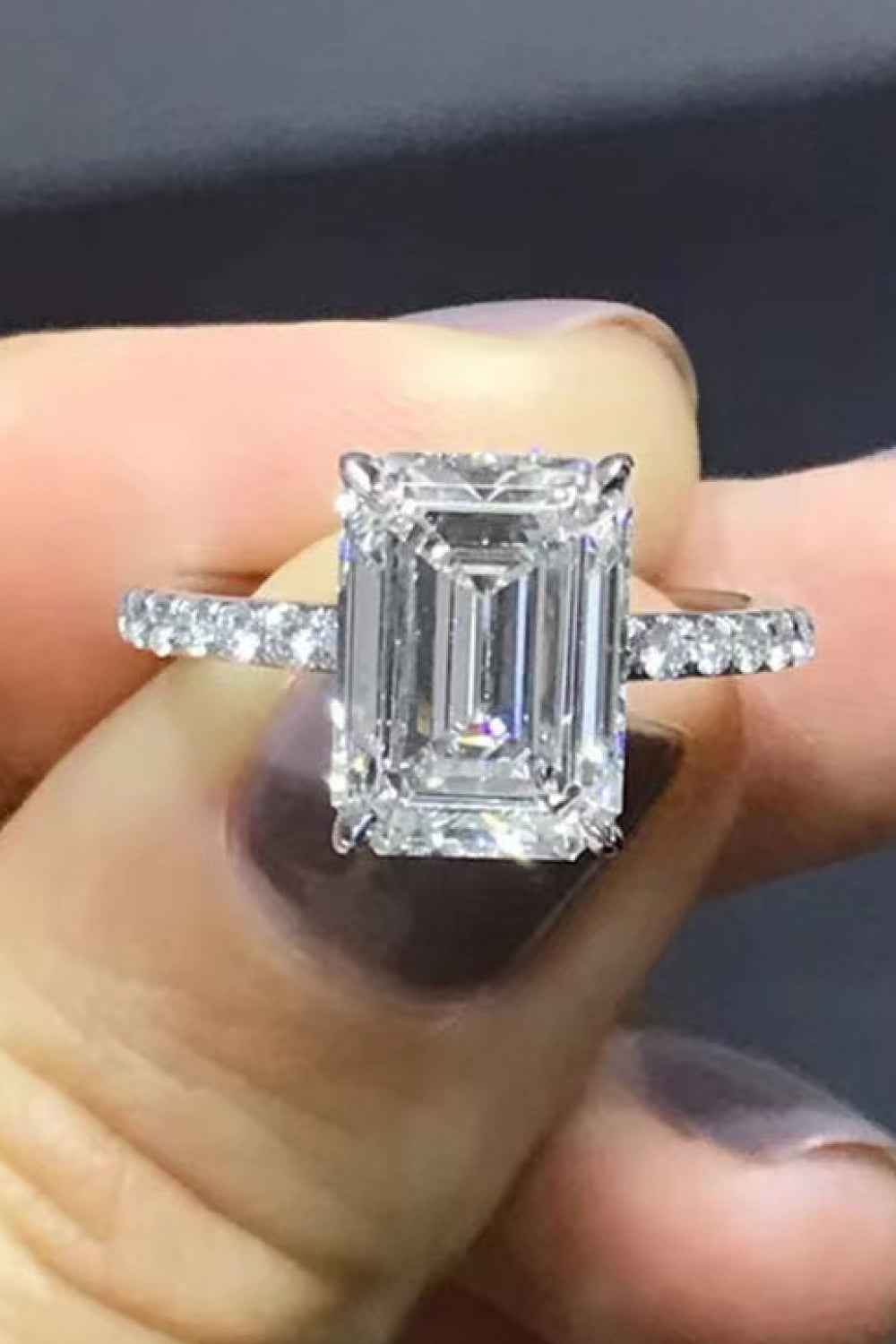5 Carat Brilliant Moissanite Engagement Ring