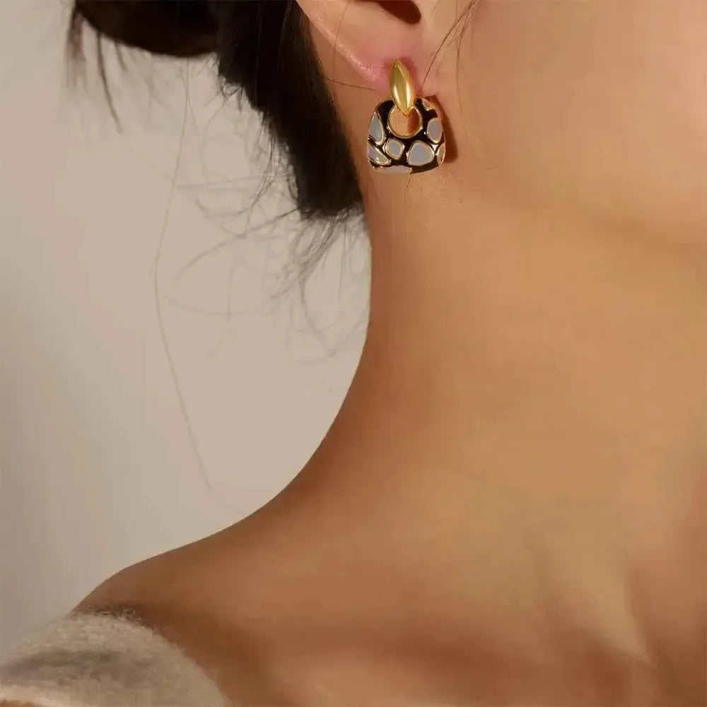 Sculptural Copper Drop Earrings