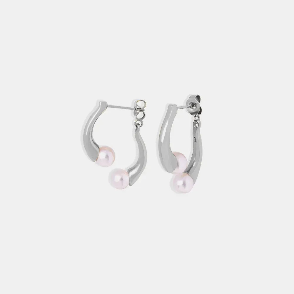 Unique Design Pearl Accent Earrings