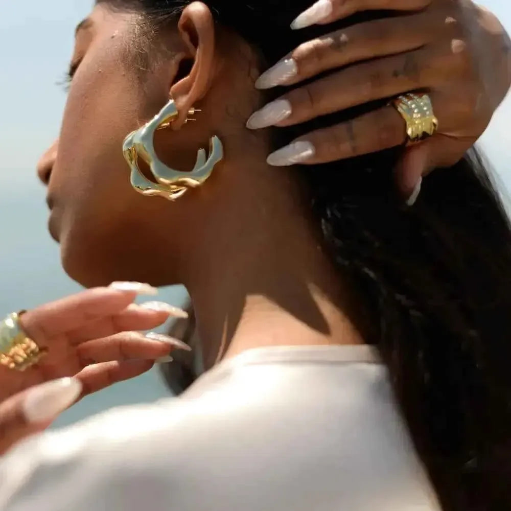 Modern Stainless Curve Earrings