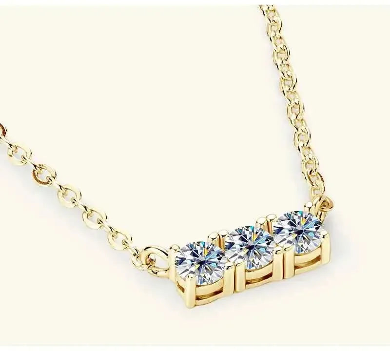Moissanite Bar Pendant Necklace