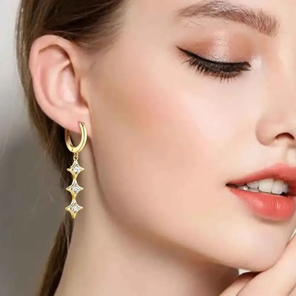 Shimmering Silver Geometry Earrings