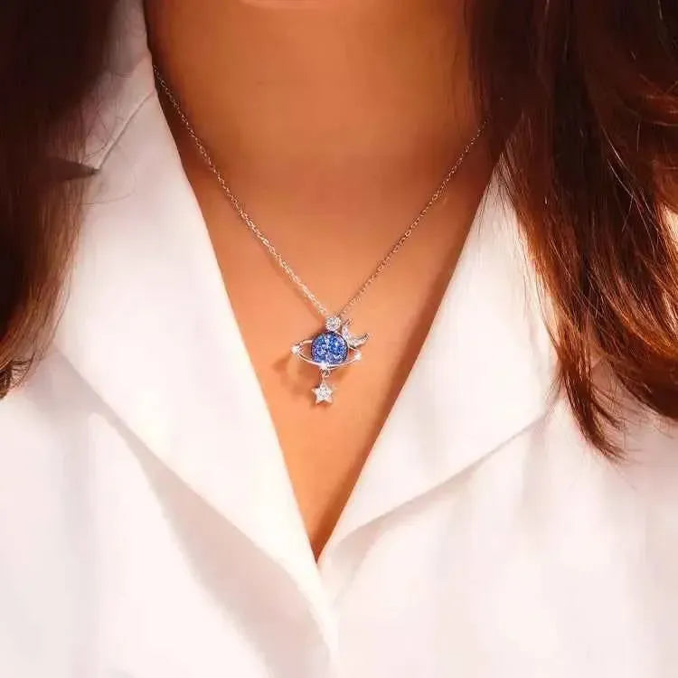Dreamy Moon & Star Zircon Pendant
