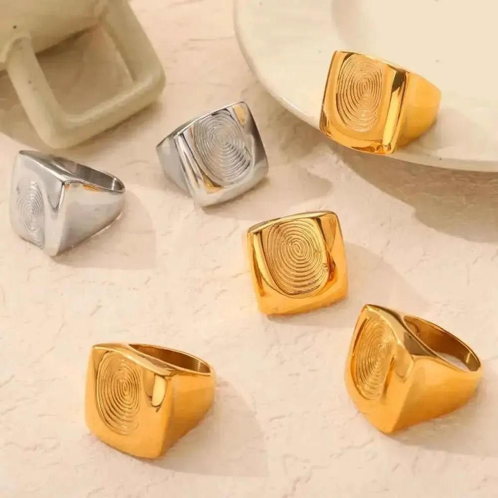 Fingerprint Signet Ring – Titanium Steel Style