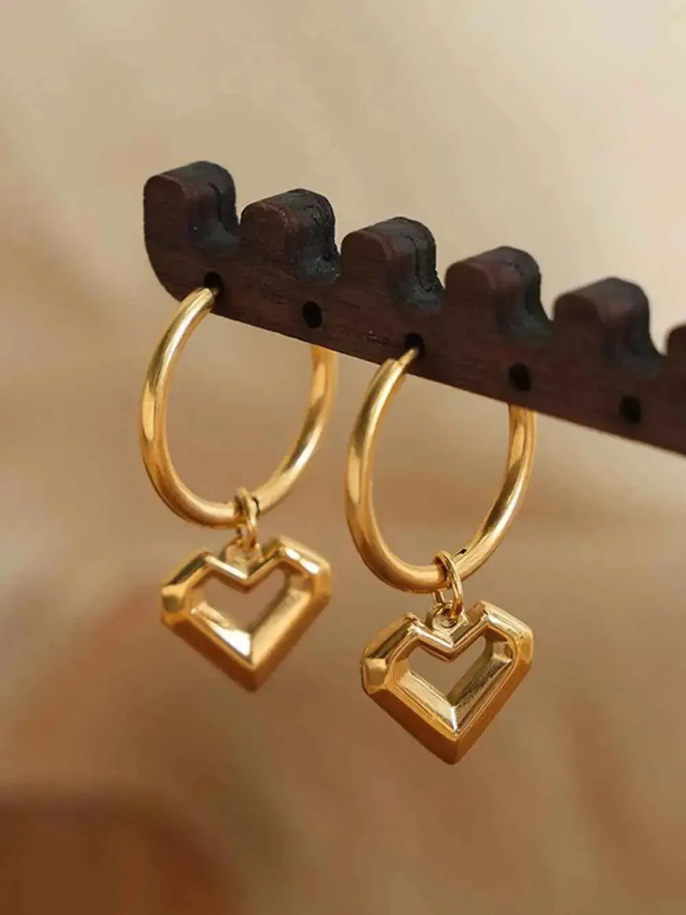 Heart-Shaped Lapis Lazuli Dangle Earrings