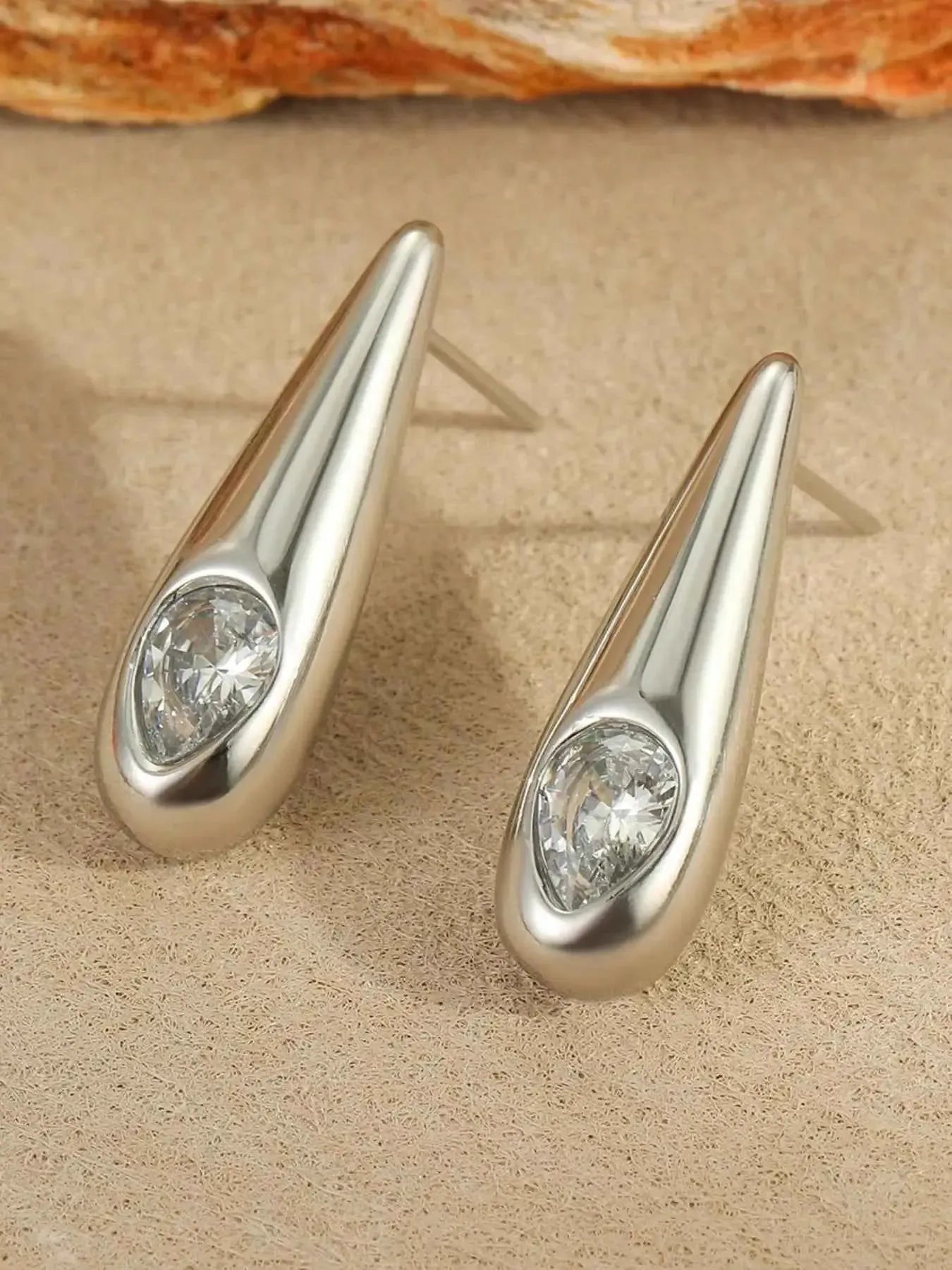 Elegant 18K Zircon Dangle Earrings