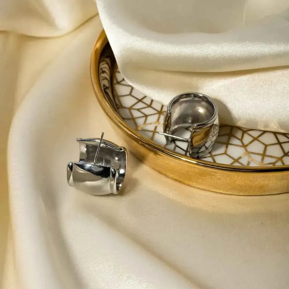 Bold Open Hoop Stainless Earrings