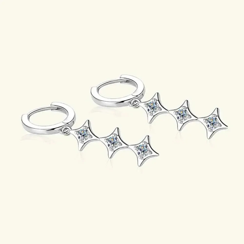 Shimmering Silver Geometry Earrings