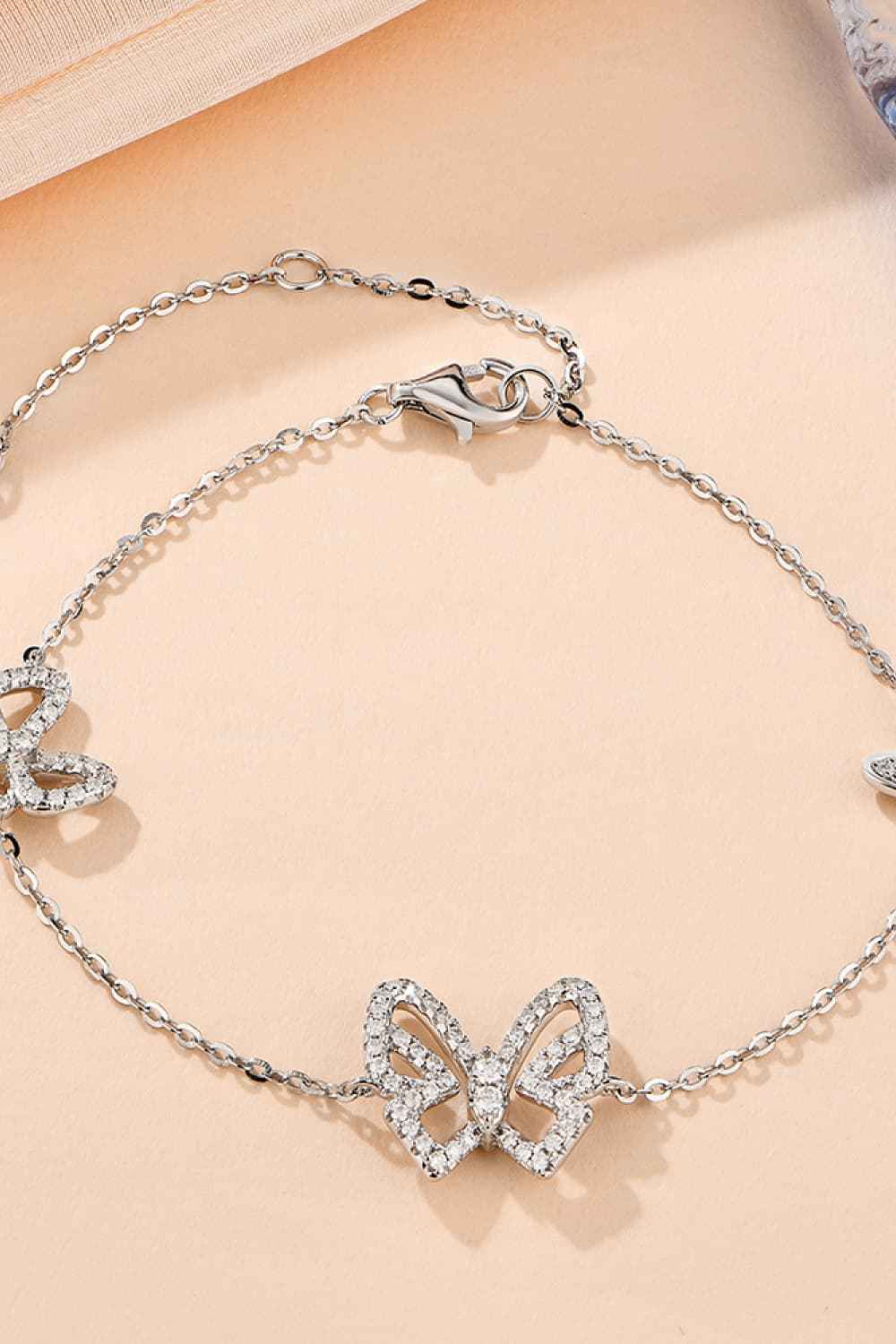 Sparkling Butterfly Moissanite Wristpiece
