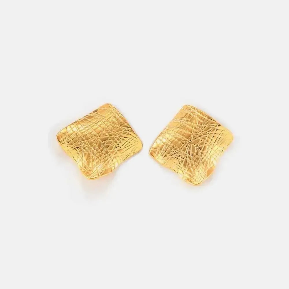 Textured Titanium Steel Stud Earrings