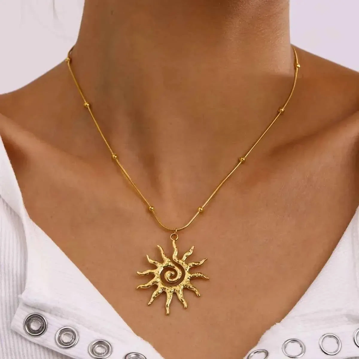 Sun Charm 18K Gold-Plated Necklace