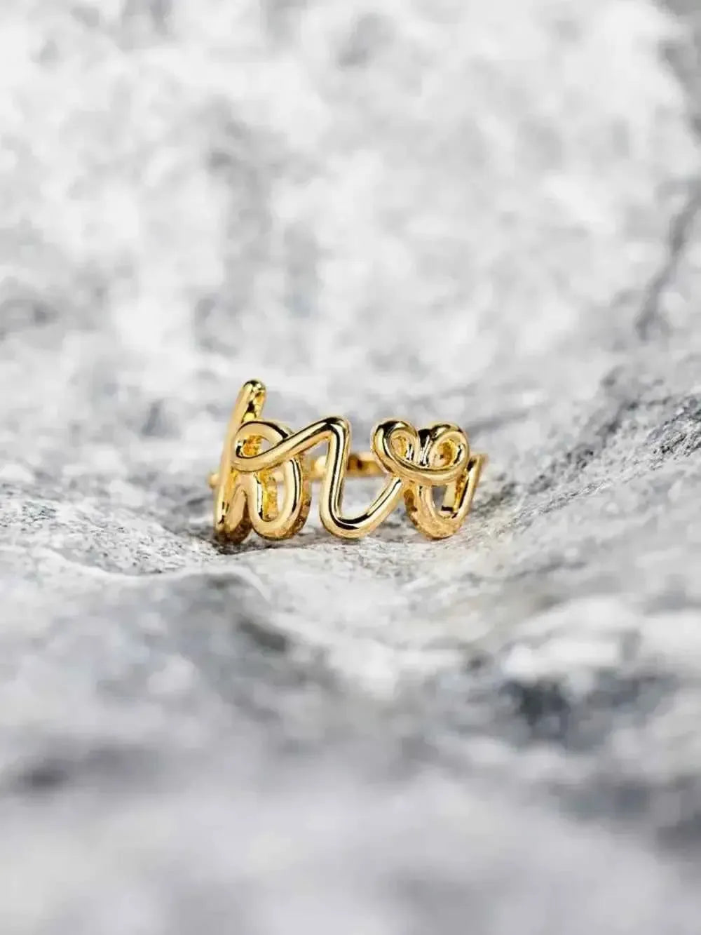 LOVE Gold Ring – Elegant Sterling Silver