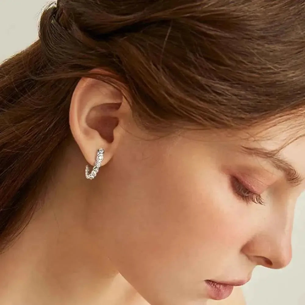 Luxe Sterling Silver C-Hoop Studs