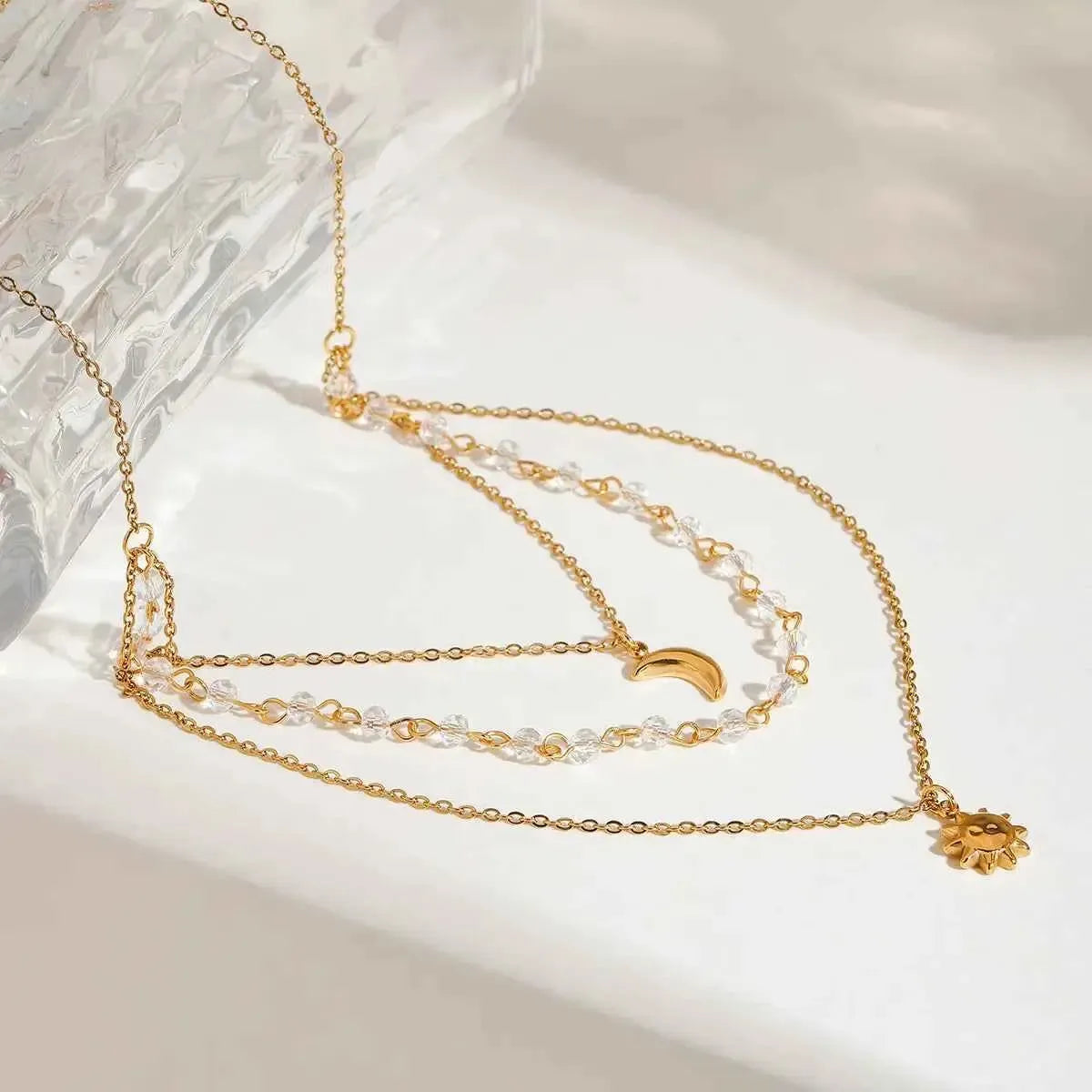Sun & Moon Gold-Plated Pendant Necklace
