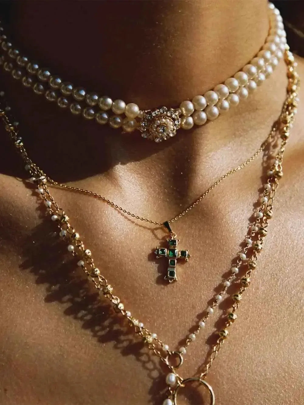 Sparkling Cross CZ Necklace Stainless
