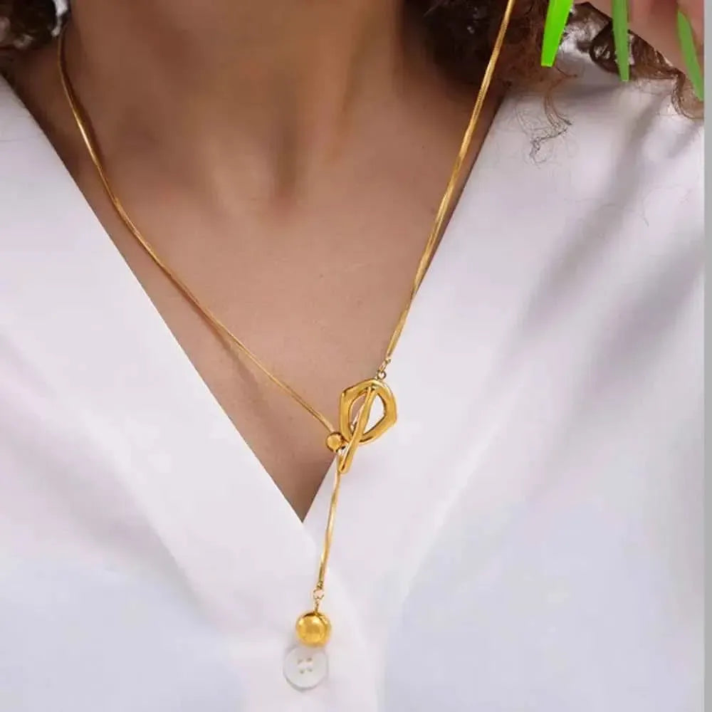 Chic Stainless Steel Bead Chain Necklace