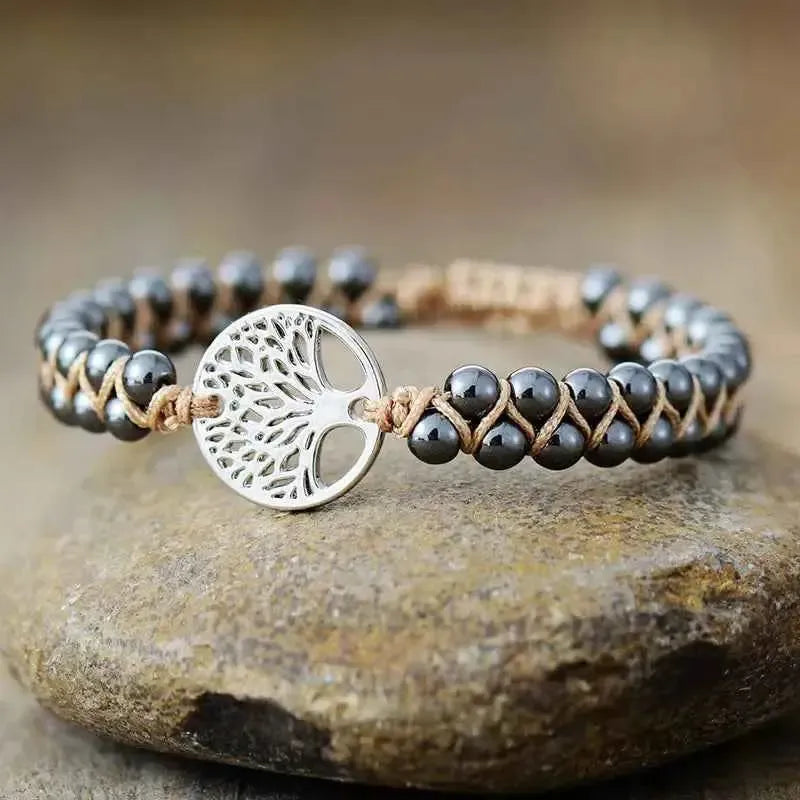 Handcrafted Braided Stone Thread Bracelet