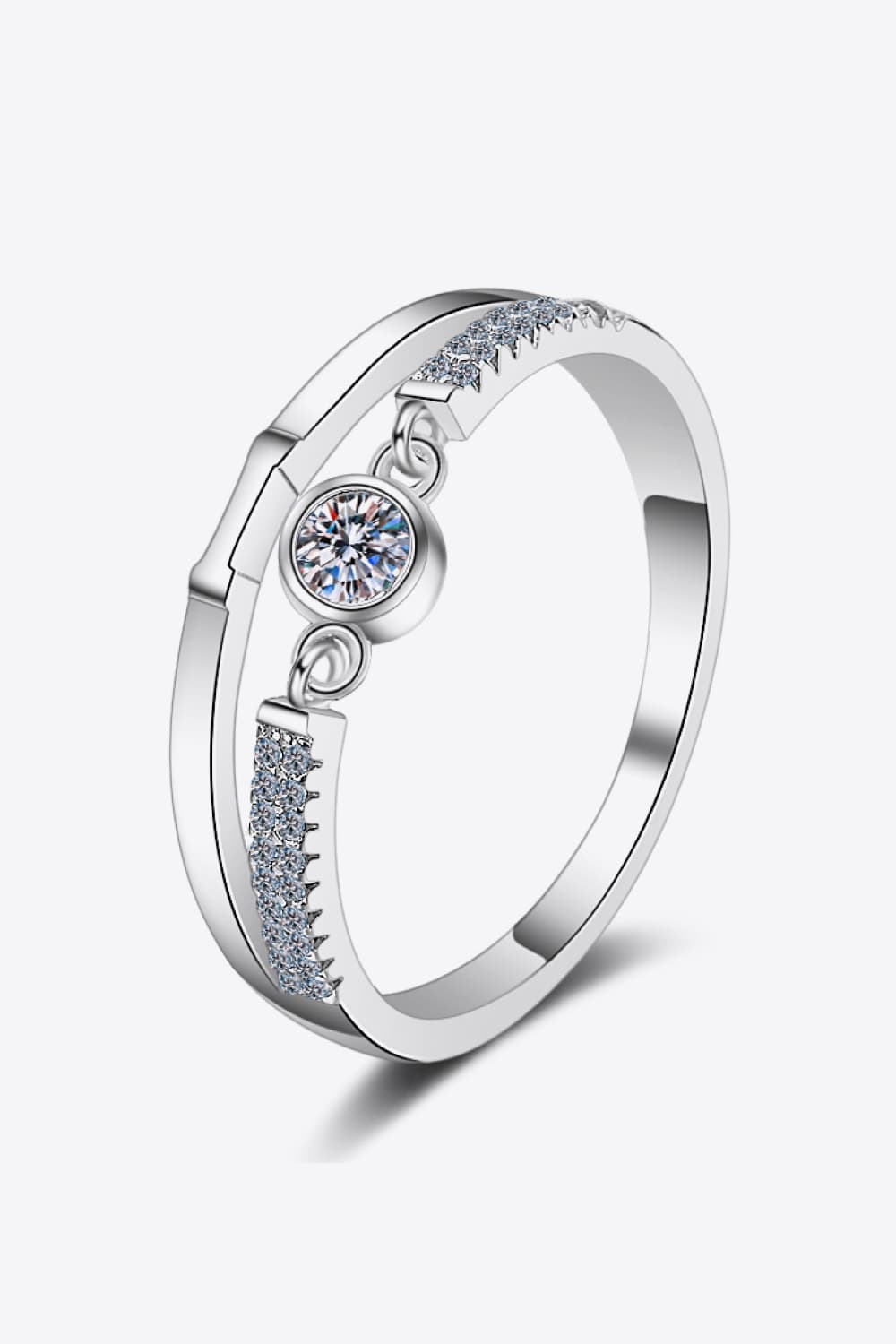 925 Silver Moissanite Statement Ring