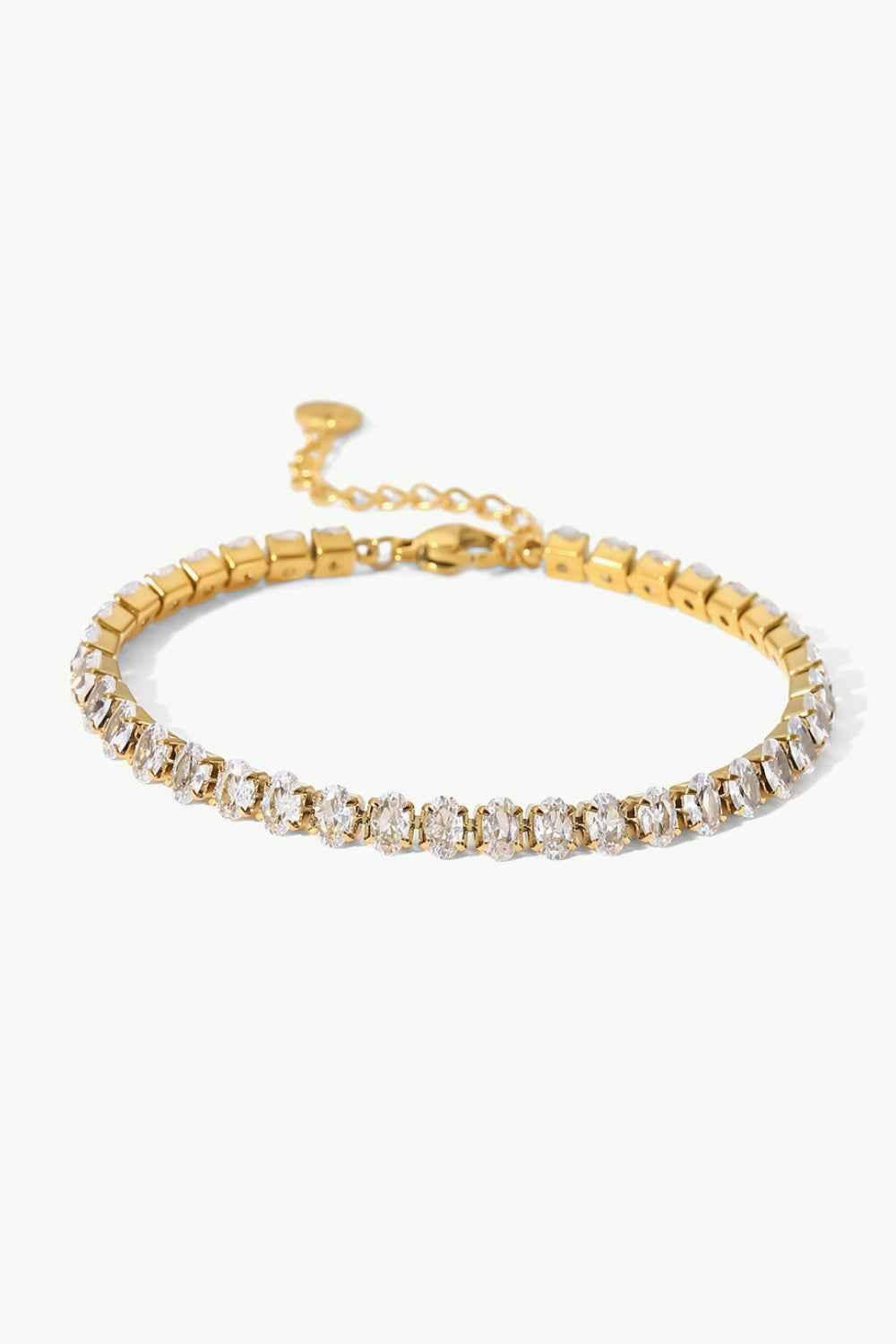 Sparkling Zircon Gold Chain Bracelet