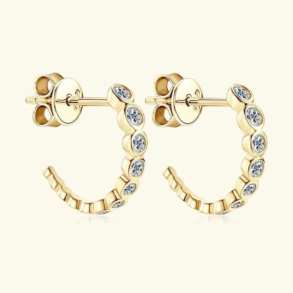 Luxe Sterling Silver C-Hoop Studs