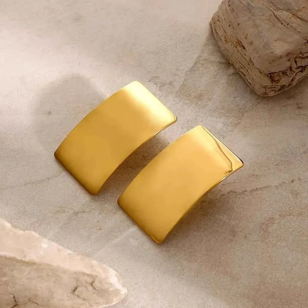 Sleek Rectangle Stainless Earrings