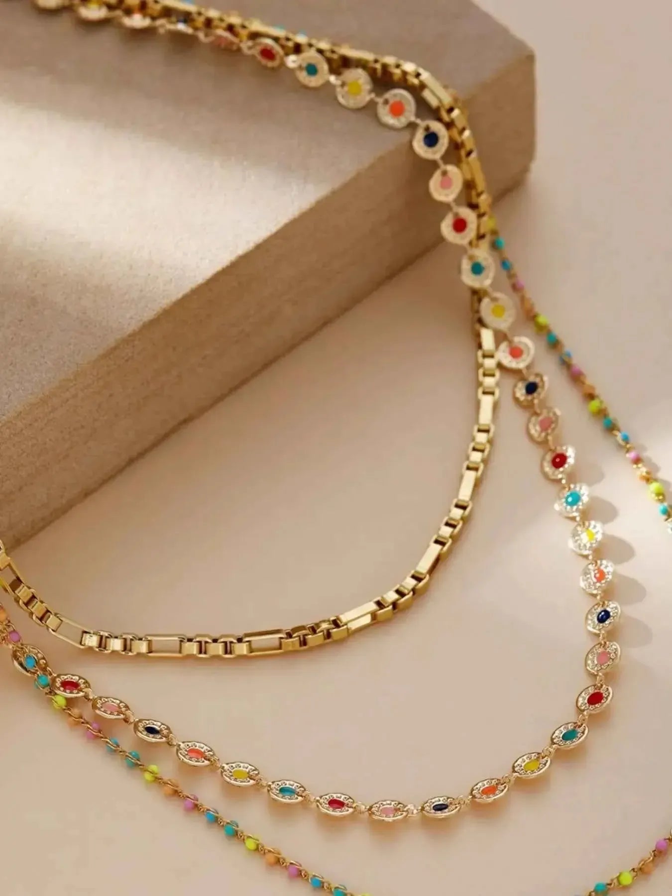 Playful Resin Bead Layered Necklace