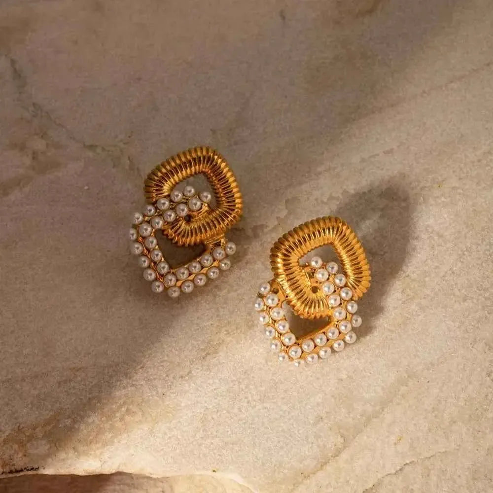18K Gold-Plated Square Stud Earrings