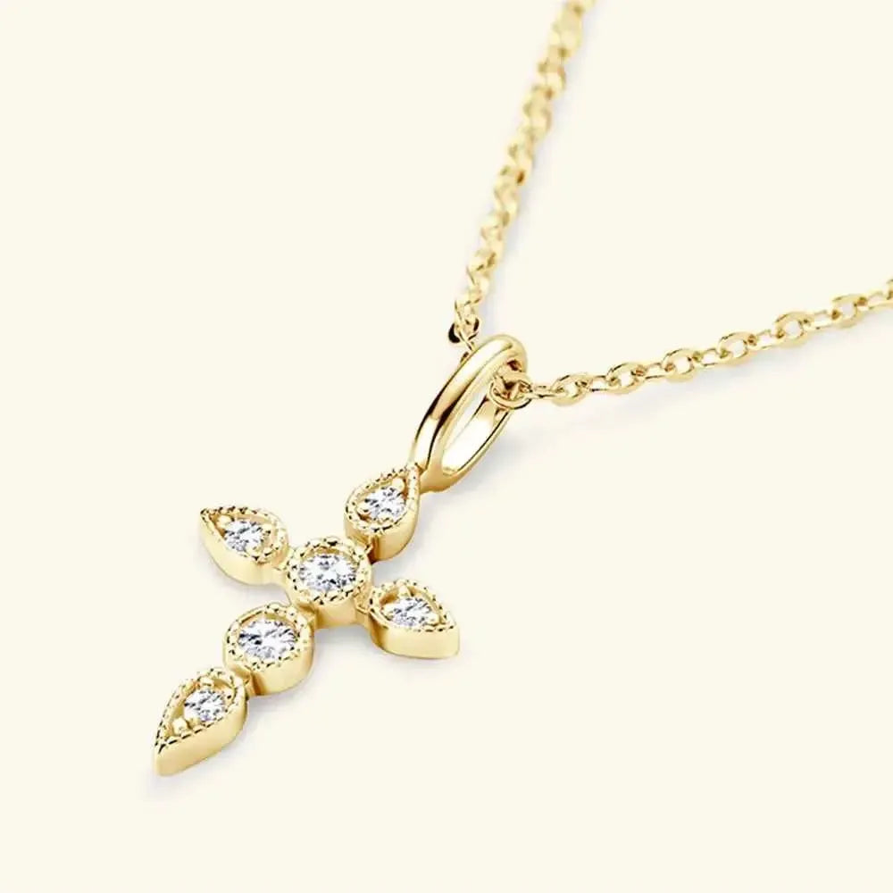 Sterling Silver Moissanite Cross Pendant