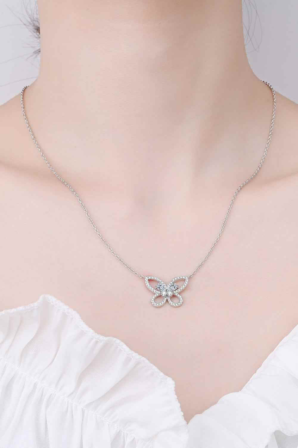 Elegant Butterfly Moissanite Necklace