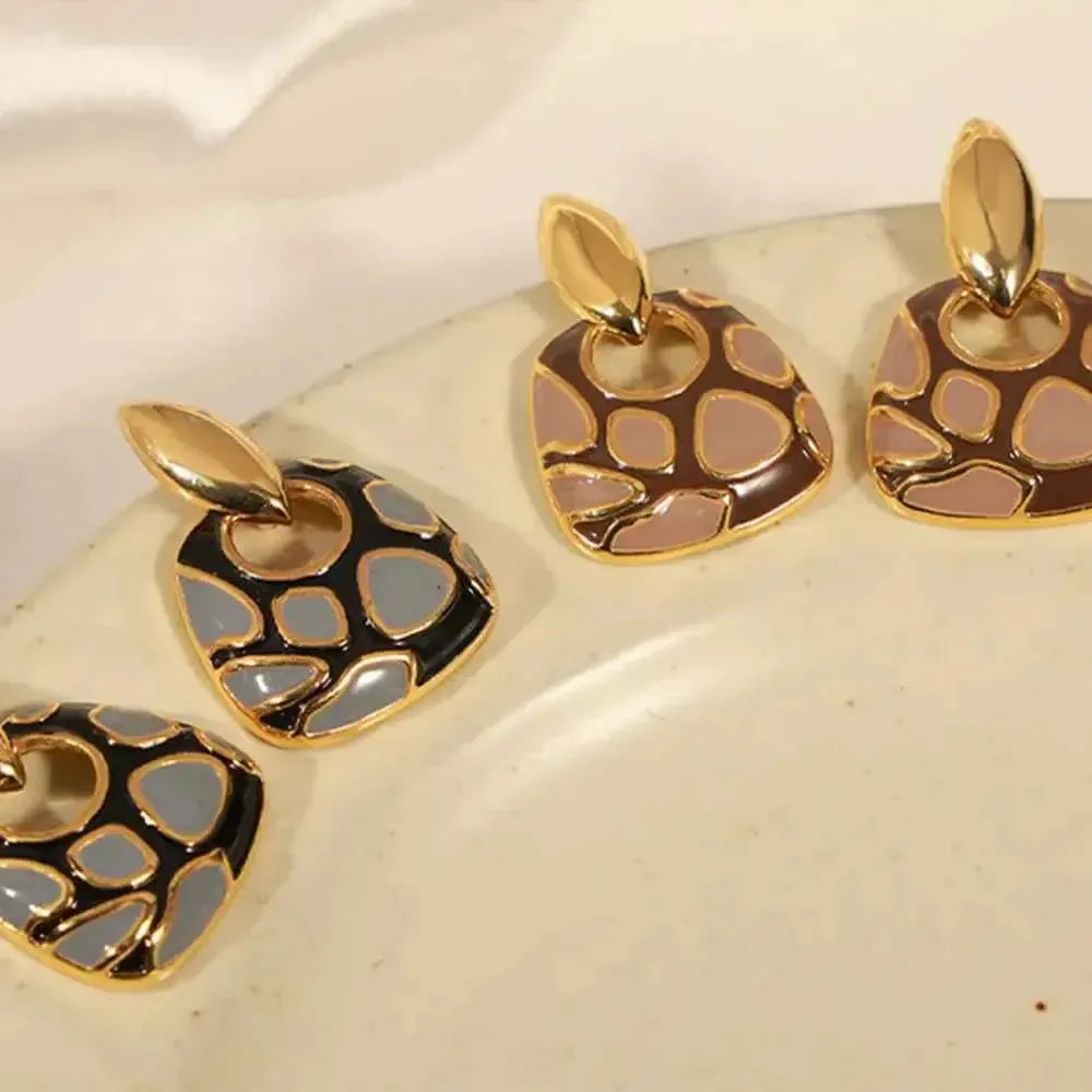 Sculptural Copper Drop Earrings