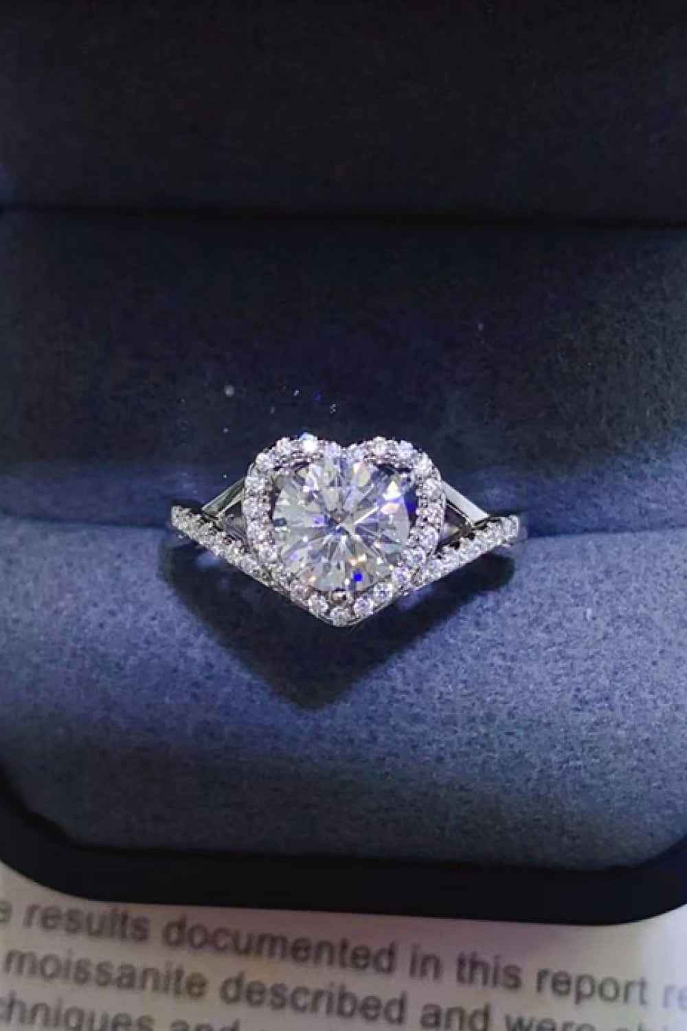 Romantic Moissanite Heart Ring