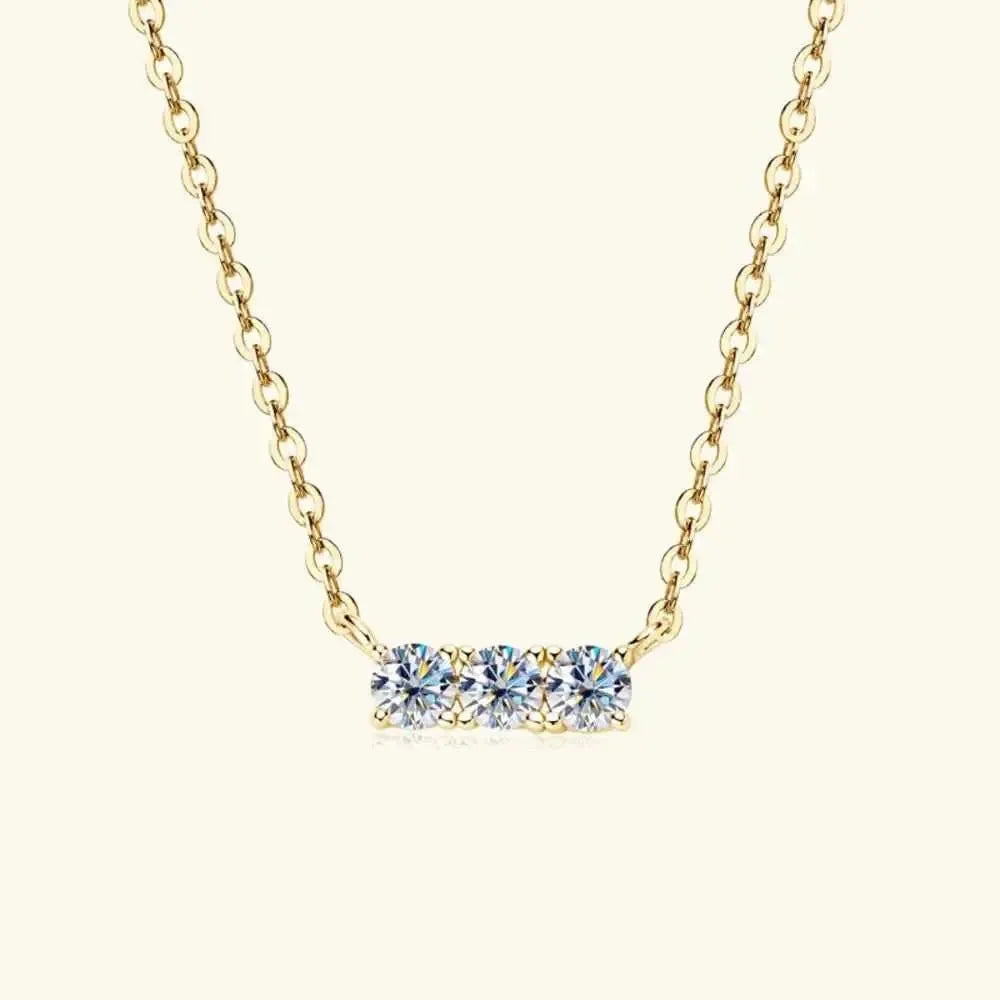 Moissanite Bar Pendant Necklace